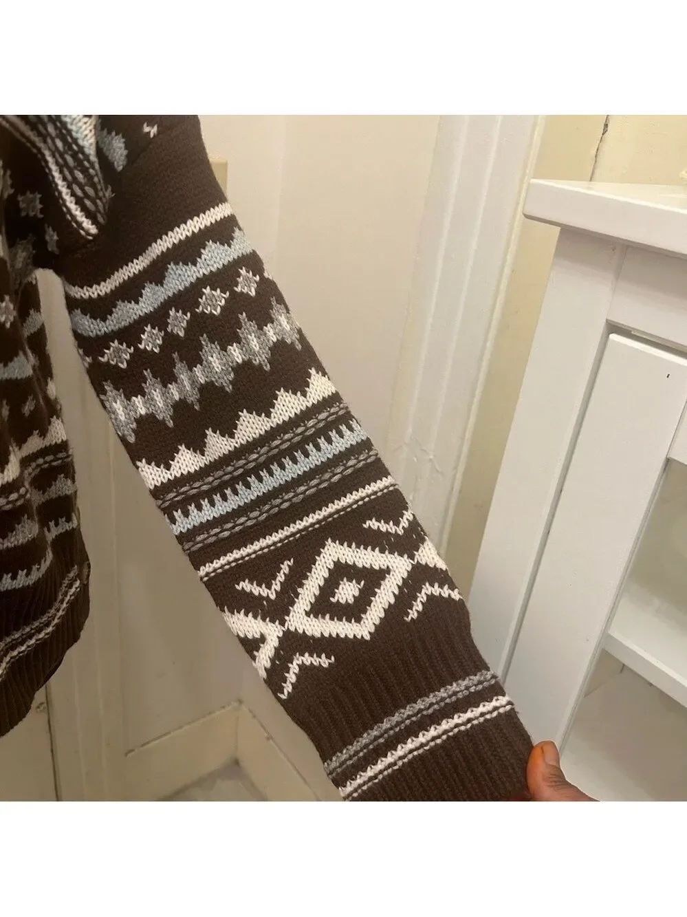 SUNDANCE Women’s.Wool Blend Intarsia Pullover Sweater Cottage Core Cosy